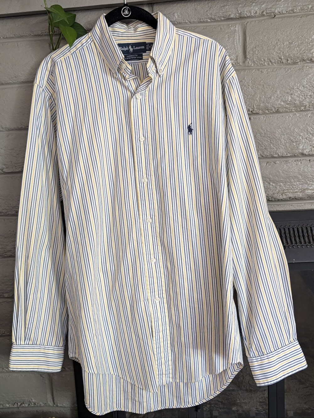 Vintage 1990's 100% Cotton Ralph Lauren Striped Button-Down Shirt